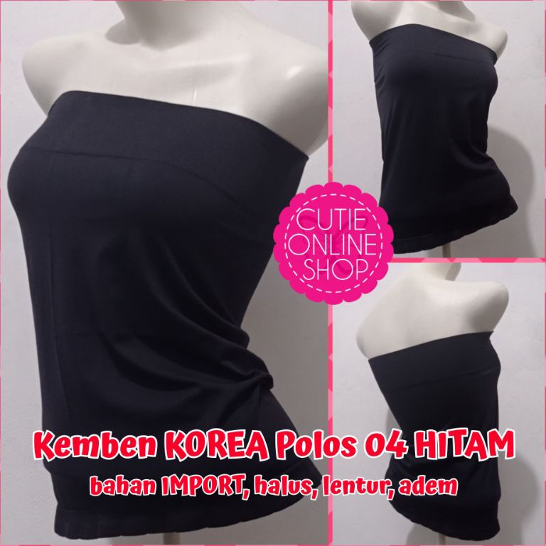 ART K83Y Kemben KOREA Polos 4 HITAM  Pakaian Inner  Dalaman Wanita  Daleman Cewek  Tank Top Tanpa Ta