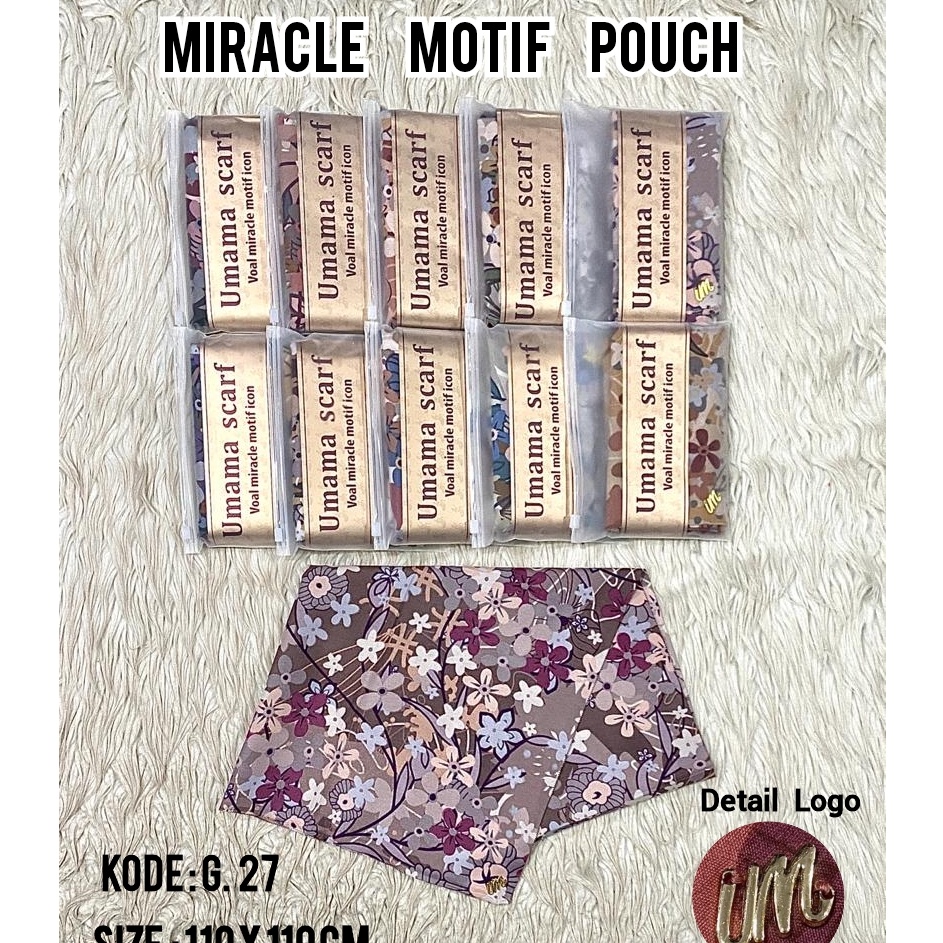 Terbaru SERAGAMAN POUCH UMAMA MIRACLE MOTIF POUCH METAL LOGO ICON PLAT BESI UM VOAL 11x11 cm Premium