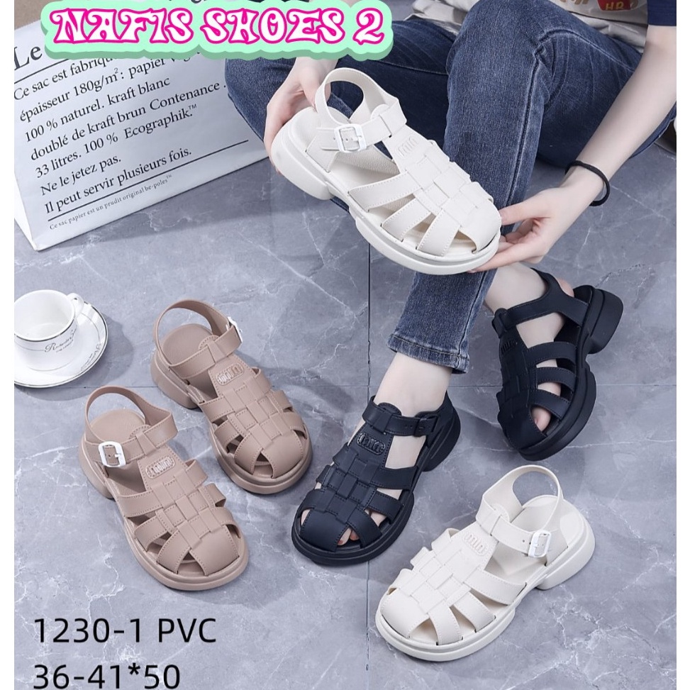 Best Product Sandal Wanita TerbaruSepatu Sandal Jelly Alina 1231Slip on Karet Kekinian