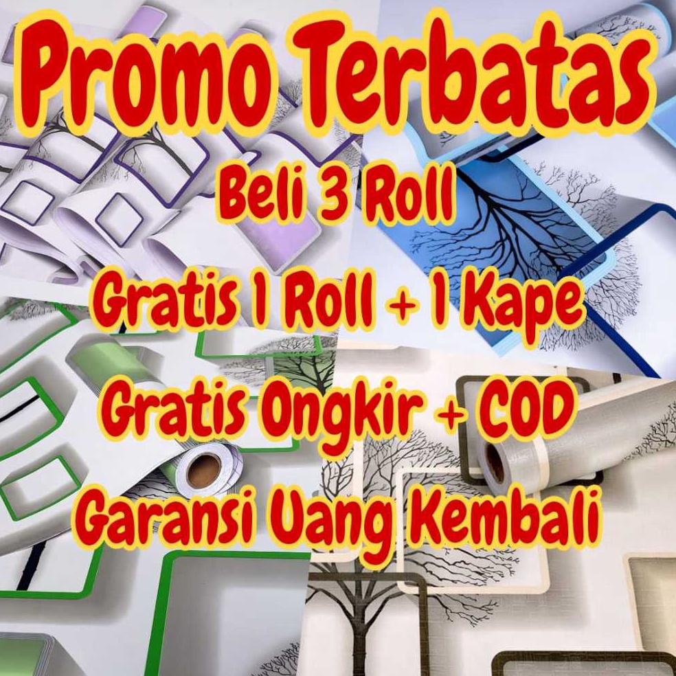 STOK TERBARU Wallpaper dinding kamar tidur motif kotak 3d stiker dinding kamar tidur sticker dinding