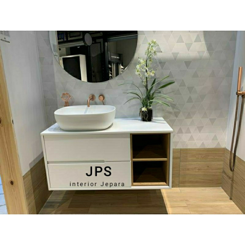 Kabinet wastafel kamar mandi gantung lemari wastafel moderen