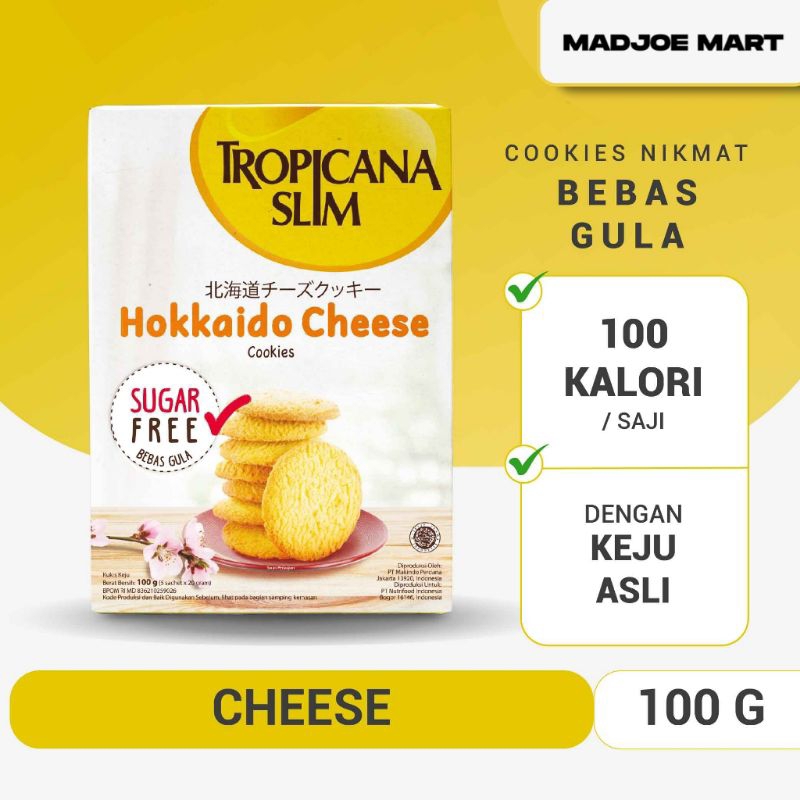 

Tropicana Slim Hokkaido Cheese Cookies (5 Sch) - Snack Biskuit Diet Rendah Kalori Bebas Gula
