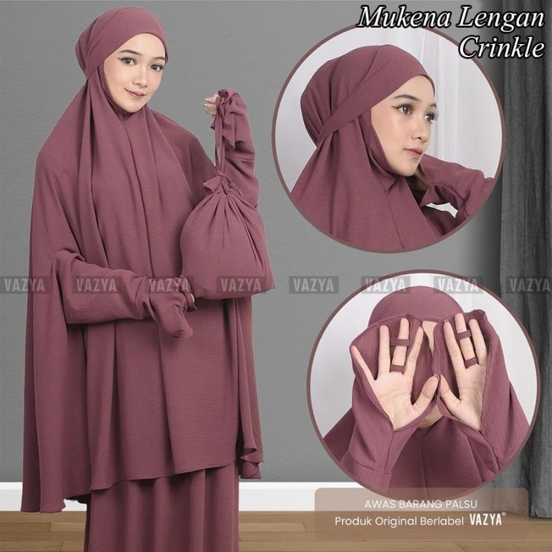 Mukena Lengan Crinkle Jumbo Mukena Umroh Crinkle Airflow