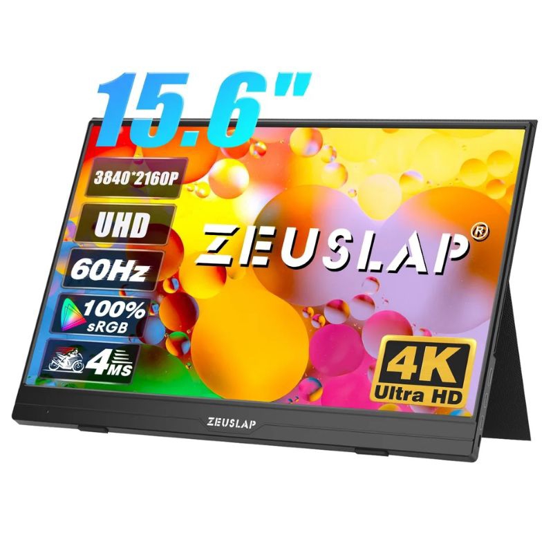 ZEUSLAP-AK156 Gaming Portable Monitor 4K 3840*2160P 15.6" LCD USB C Type C FHD for PS4 Laptop DLL