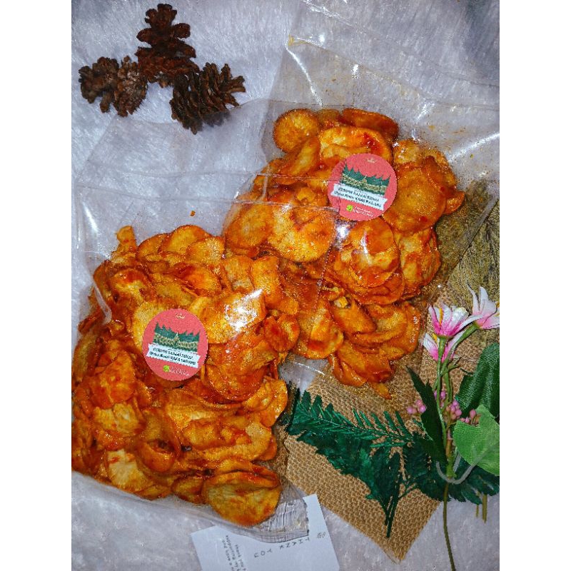 

KERIPIK SANJAI RIZQIA (PEDAS MANIS) KHAS PADANG 1/2KG
