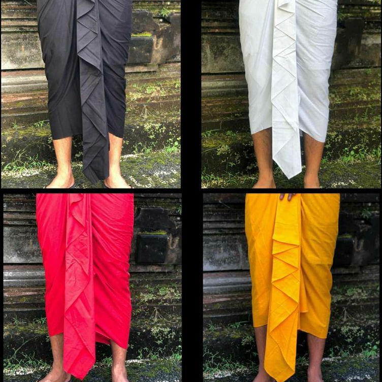 Kejar Promo KAMEN BALI PRIA SETENGAH JADI  HITAM  PUTIH POLOS  KAMEN BALI SETENGAH JADI