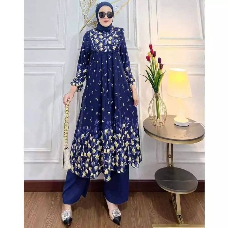 setelan celana panjang tunik zafina