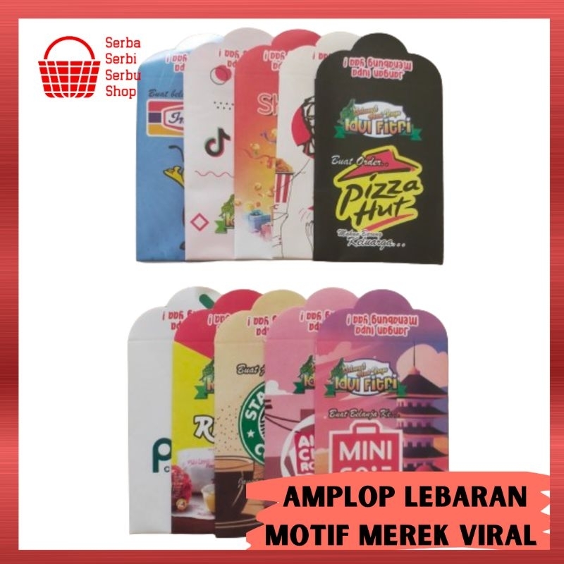 

AMPLOP LEBARAN MOTIF VARIAN MEREK VIRAL / BRAND VIRAL UKURAN MEDIUM SUDAH DI LEM 1 PACK ISI 10