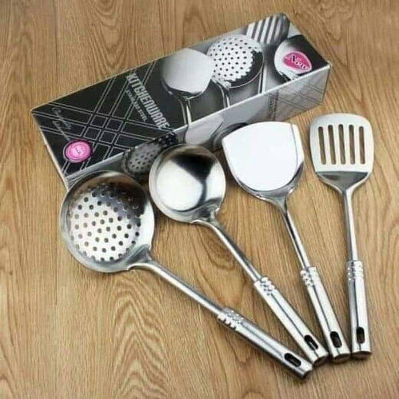 set spatula stainless 4pcs / set sutil stainless / spatula set sutil