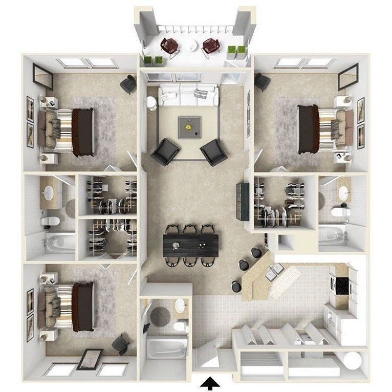 desain denah rumah 1 lantai dengan konsep modern minimalis