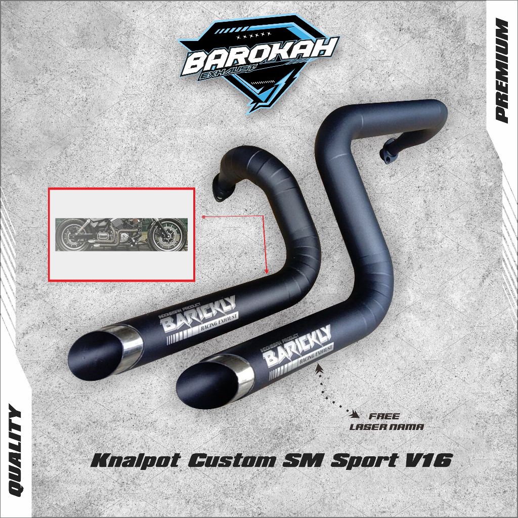 Knalpot SM Sport V16 Powder Coating - Barokah