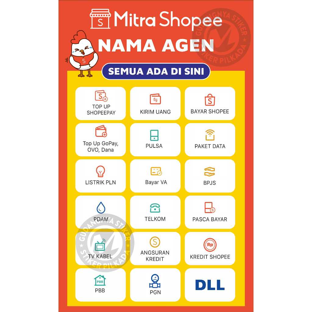 

STIKER VINYL MITRA SHOPEE ( CUSTOM NAMA AGEN )