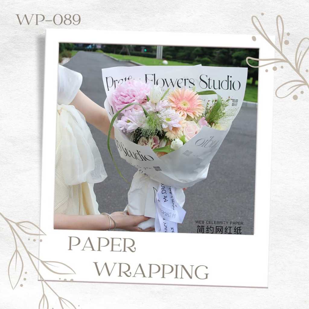 

[5 LEMBAR] WP089 - KERTAS PEMBUNGKUS BUKET BUNGA FLOWER WRAPPING LOVE SUMMER KOREAN STYLE BOUQUET FLORIST ANTI AIR