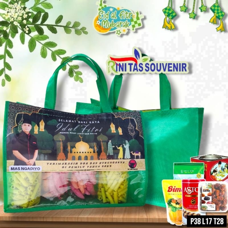 

TAS LEBARAN MIX MIKA SETENGAH - TAS LEBARAN CUSTOM DESAIN - TAS PARCEL LEBARAN - 38*17*28