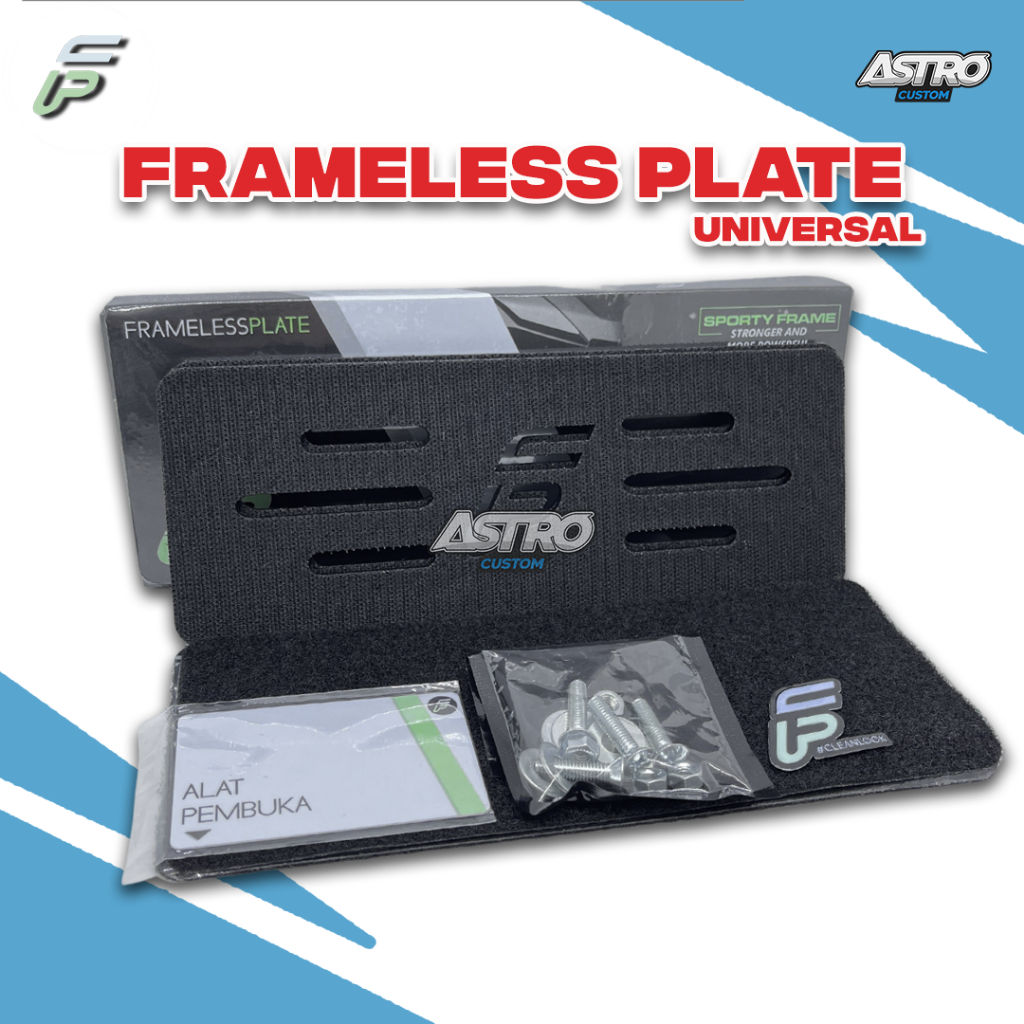 Dudukan Plat Motor FRAMELESS PLAT Tatakan Plat Nomor Motor Universal Framelessplate