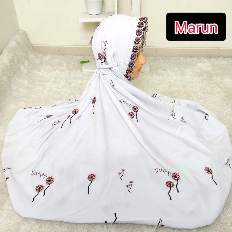 MUKENA TERUSAN DEWASA BORDIR BUNGA DANDELION