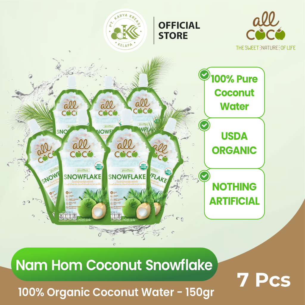 

All Coco Frozen NamHom Coconut Snowflake Kelapa Murni - 150gr - 7 pcs