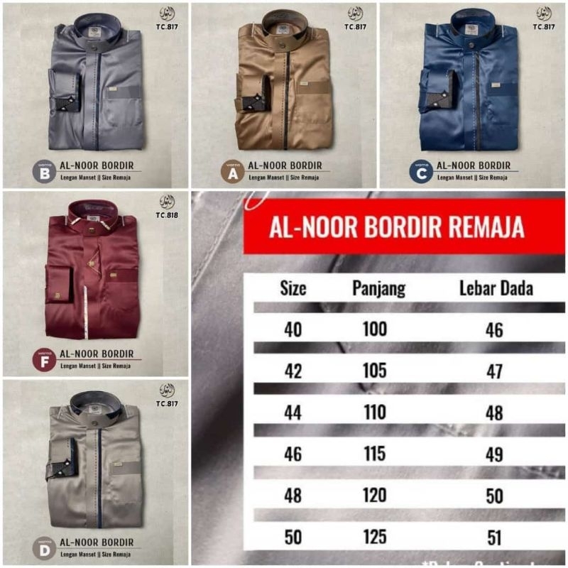 Jubah Alnoor Manset premium Remaja