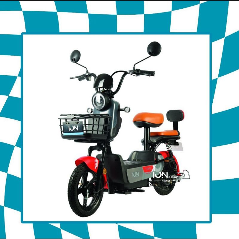 SEPEDA LISTRIK ION THREE S X GREY RED