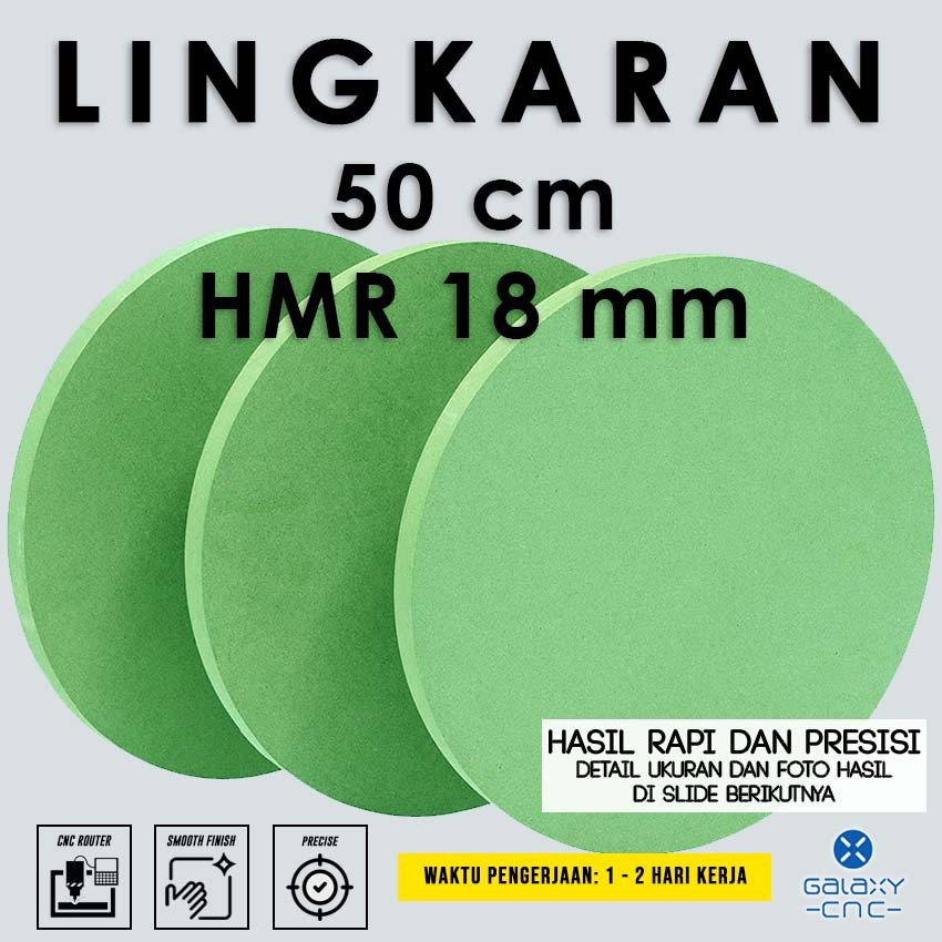 lingkaran 50 cm - 18 mm - MDF hijau / papan HMR