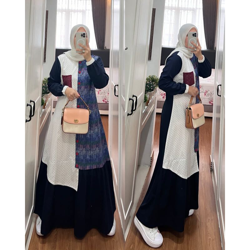 GAMIS KOMBINASI ORI BY SYAINA SEMUT