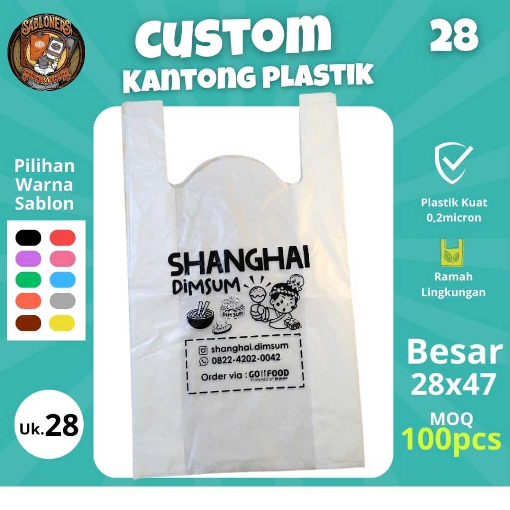 Plastik Sablon Custom Kresek Sablon Ukuran Besar 28