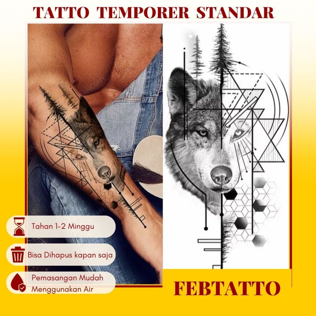 Tato Temporer Ukuran 21cmx11cm Tato Lengan Tato Dada Tato tangan Tato Kaki Tato Punggung Tato Jari  