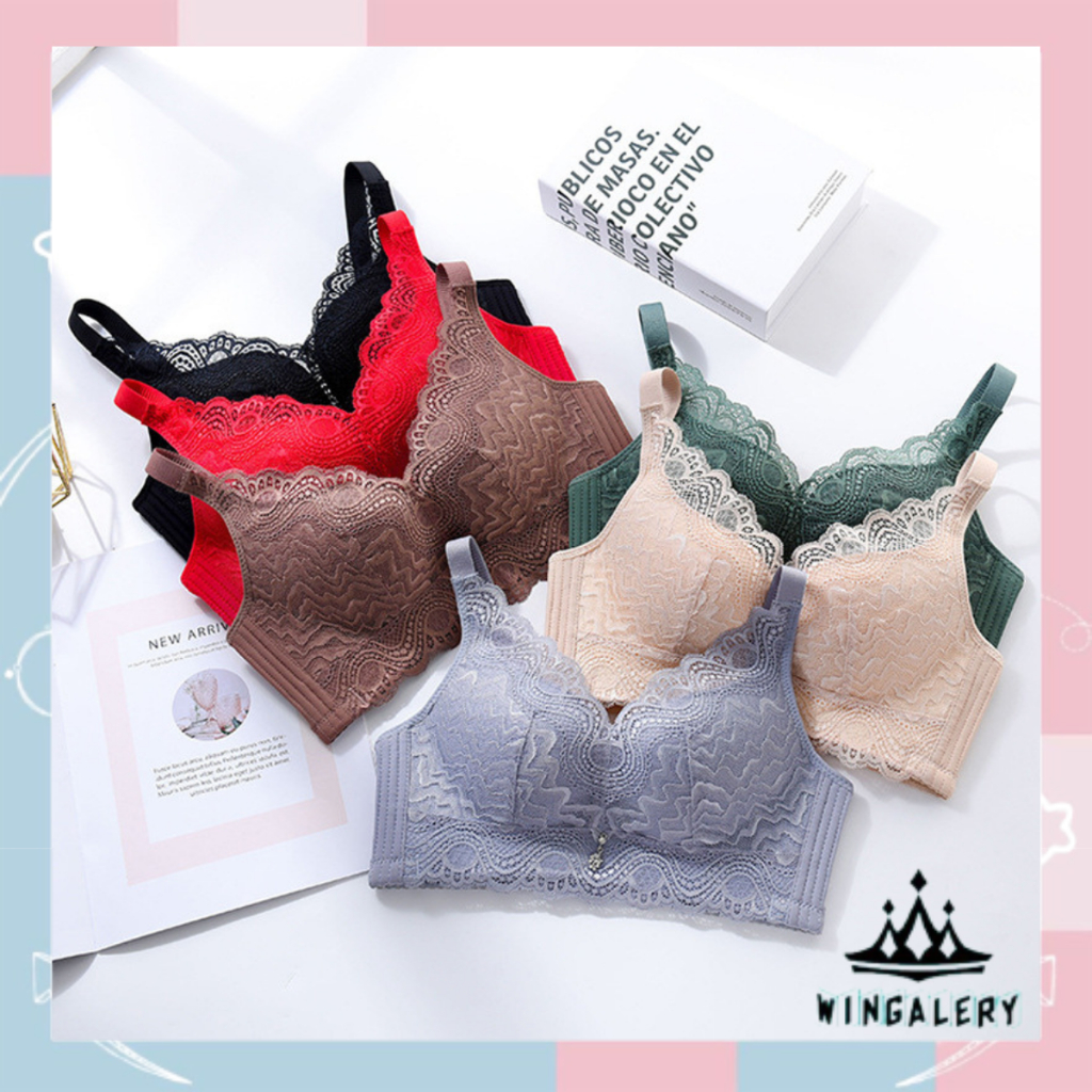 WINGALERY Bra Women Bra BH Wanita Push Up Busa Tipis 9035