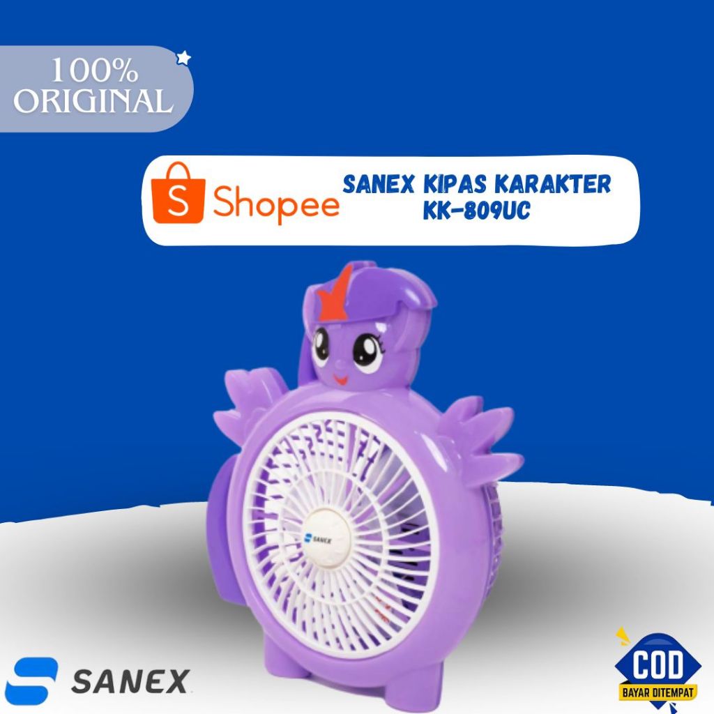 Sanex Box Fan  Kipas Kotak Karakter Unicorn 8 Inch kipas Lucu  Kipas karakter Kecil   KK-809UC