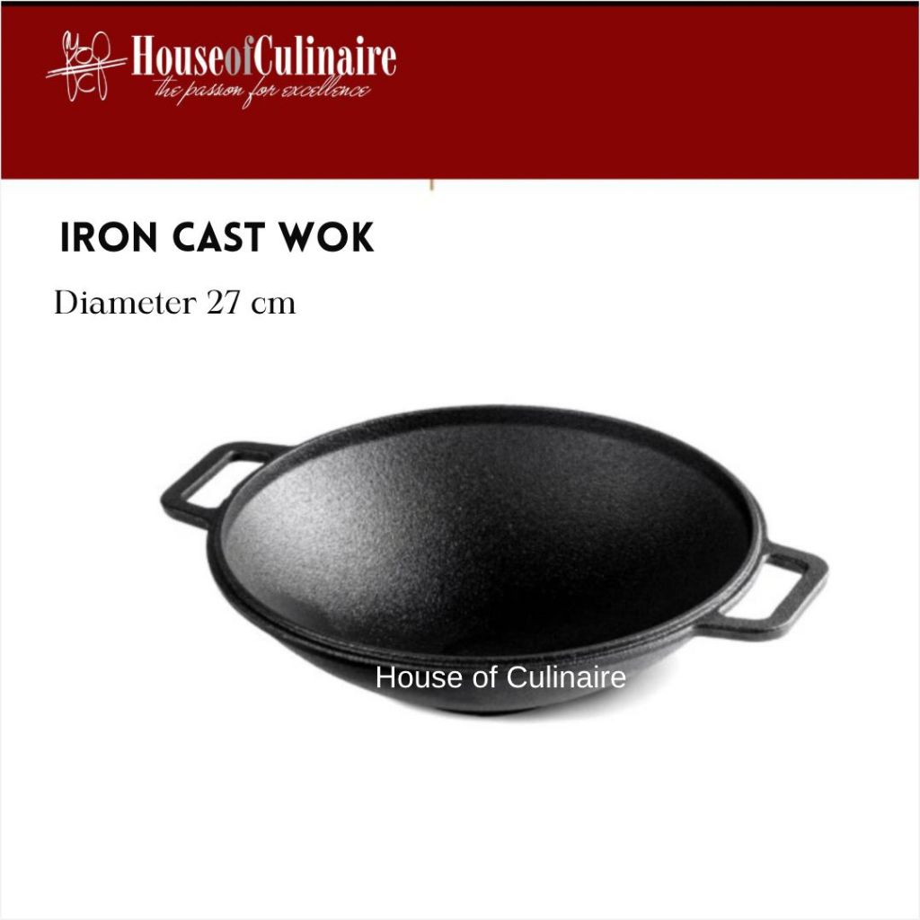Wok Wajan Cast Iron 27 cm by SKITCHEN Merauke Besi Cor Iron Cast