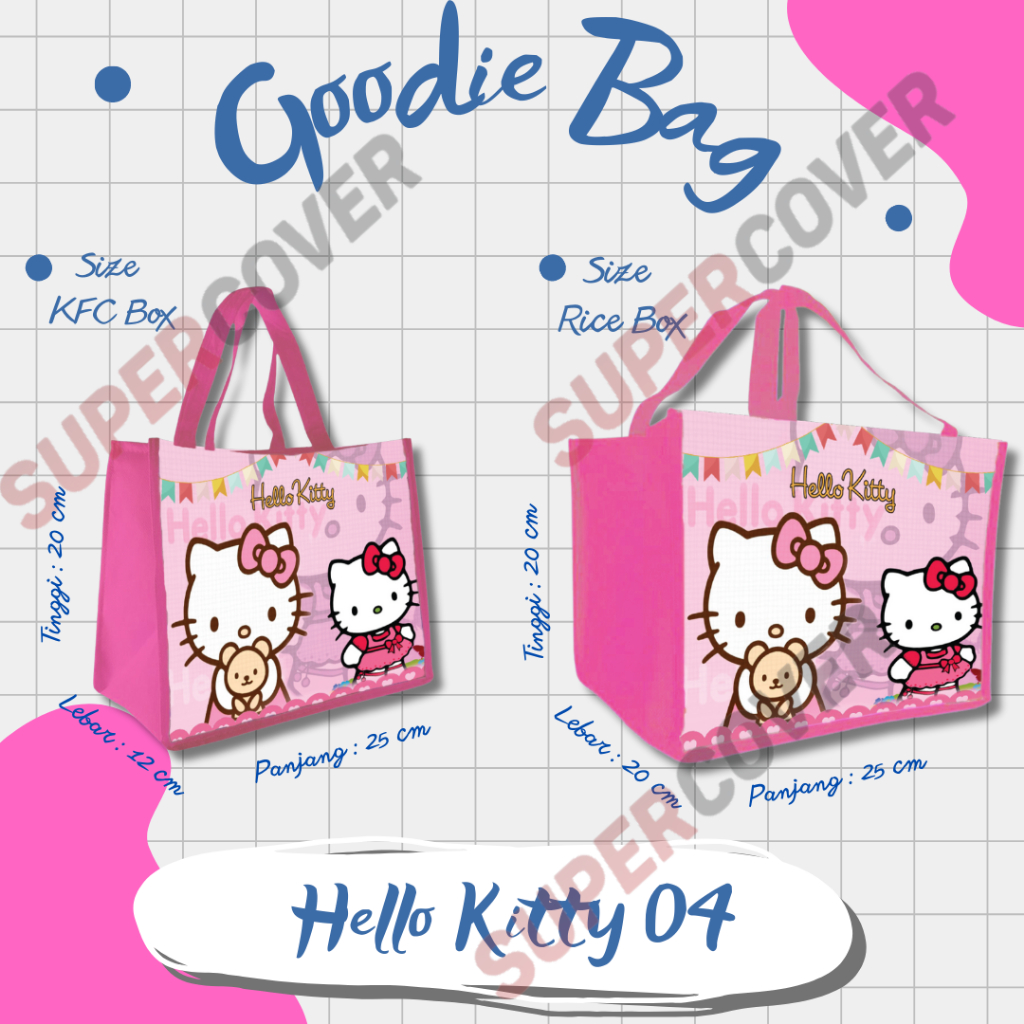 

Goodie Bag Gambar Kartun Hello Kitty 04 Warna Pink Untuk Acara Ulang Tahun, Aqiqah, Sunatan Dan Lain lain.