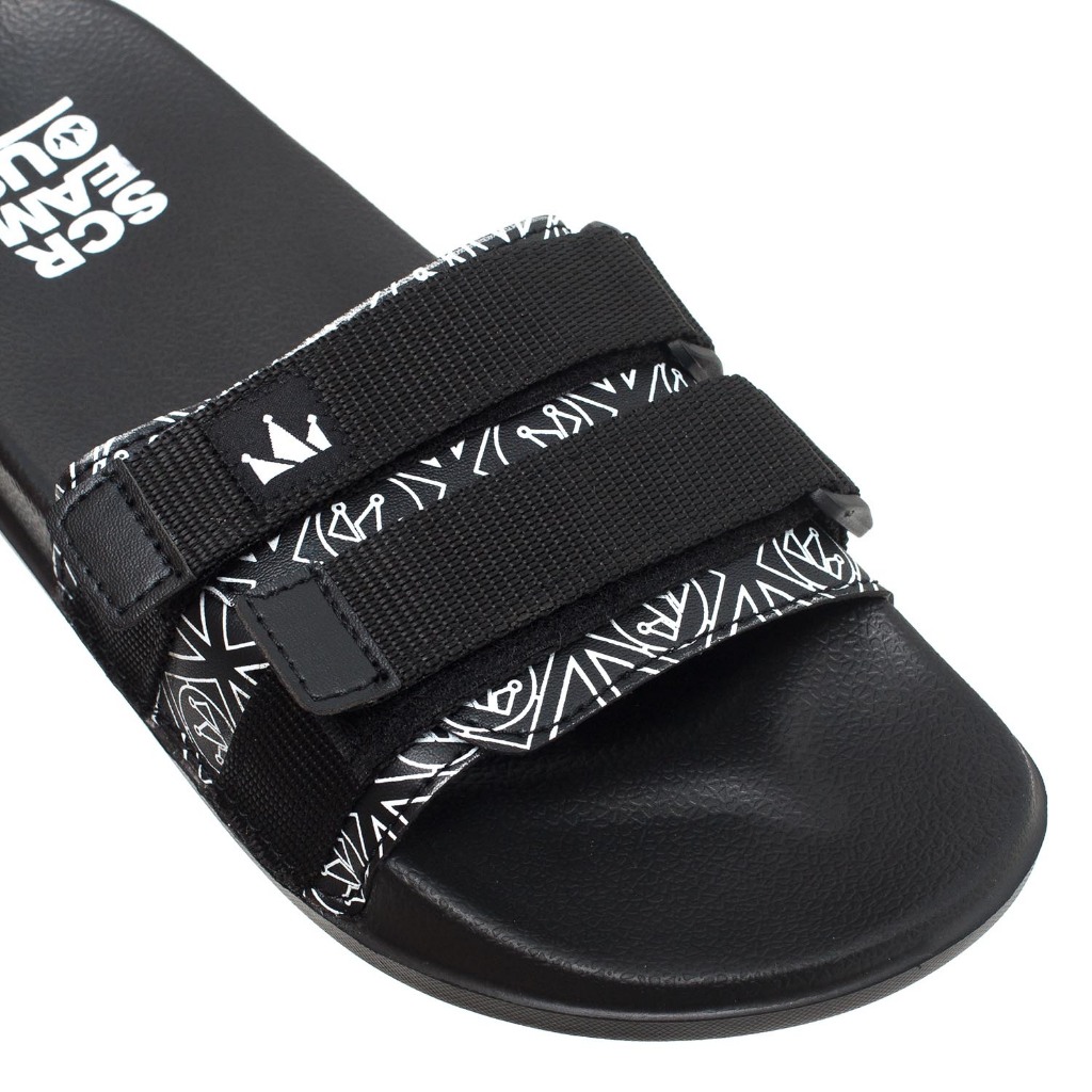 Screamous Slippers Sandals CHEVRON BLACK