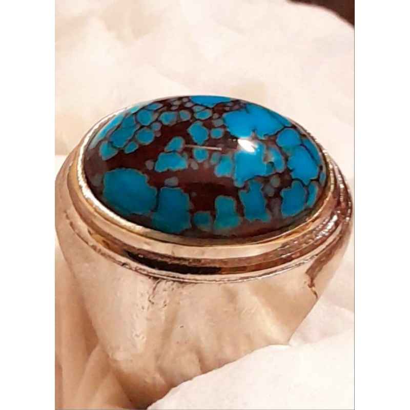 Pirus Persia premium royal blue ceplok kuro serat emas HQ