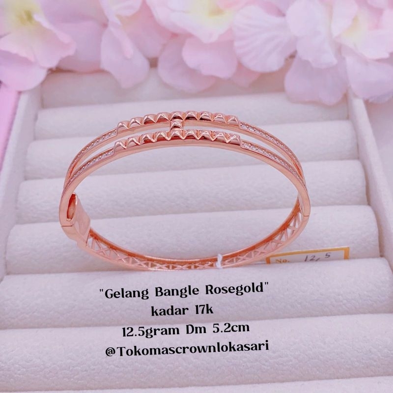 GELANG TANGAN BANGLE 12.5GRAM FASHION EMAS ASLI 17K