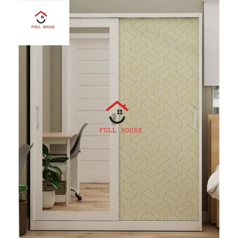 KHUSUS KARGO LUAR SURABAYA lemari pakaian besi 2 pintu sliding geser minimalis olive murah