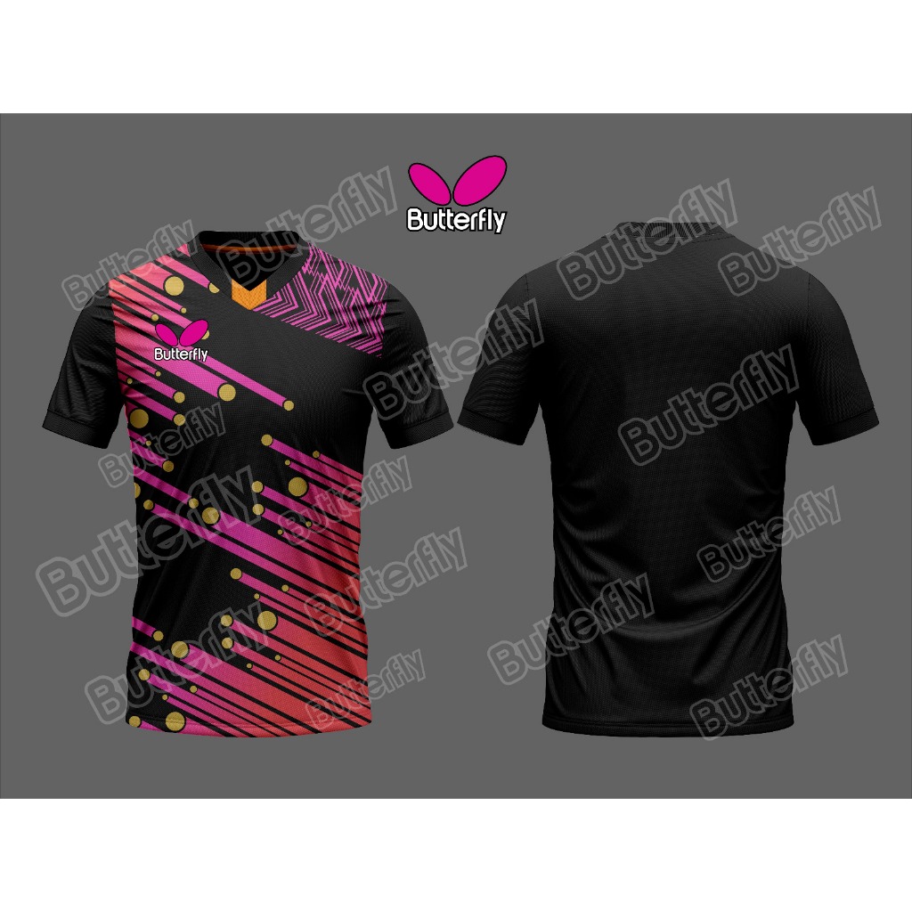 Kaos olahraga motif butterfly 001A Kaos jersey butterfly