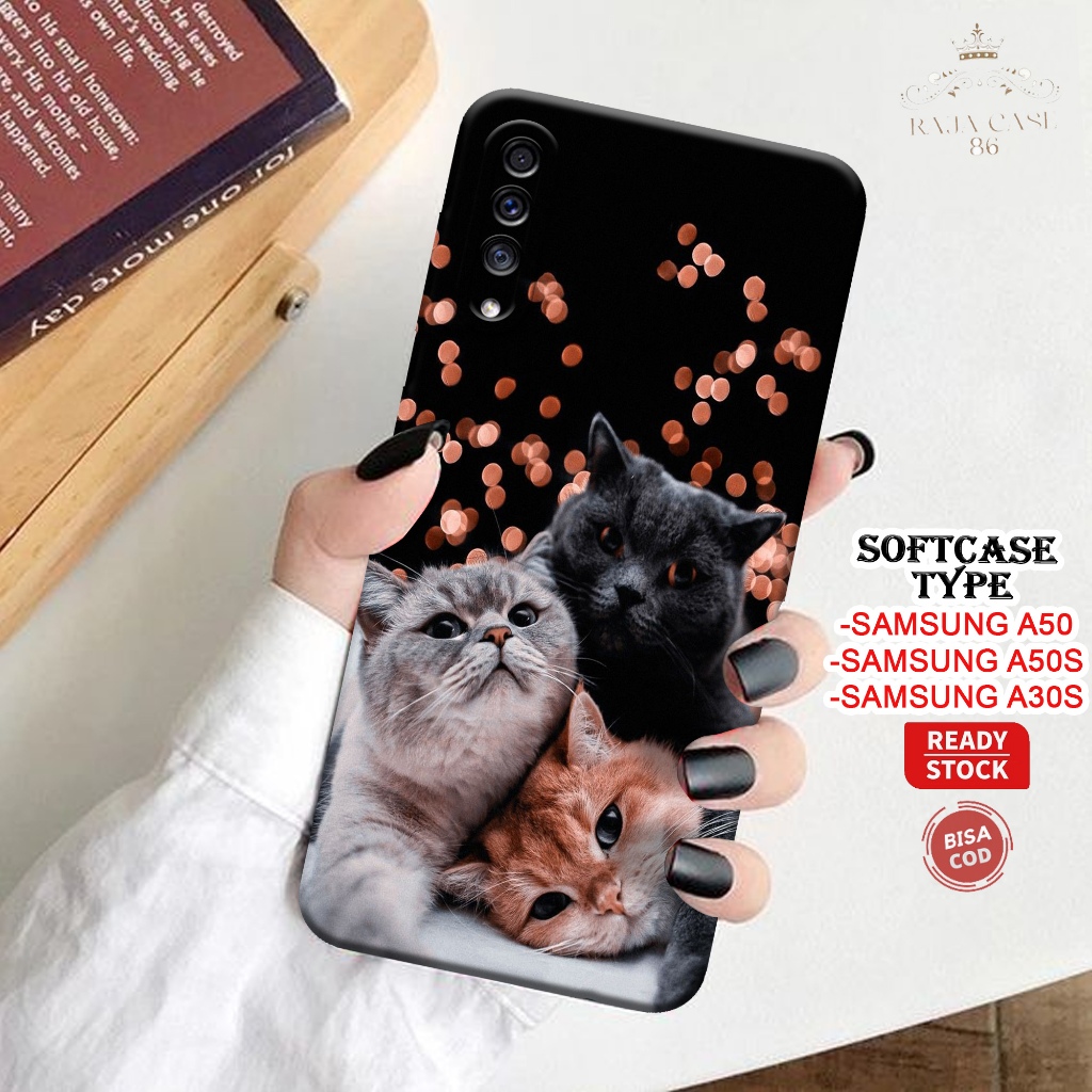 Case Samsung A50 / A50s / A30s - Rajacase - Casing Hp Samsung A50 A50s A30s - Motif case Cats - Peli