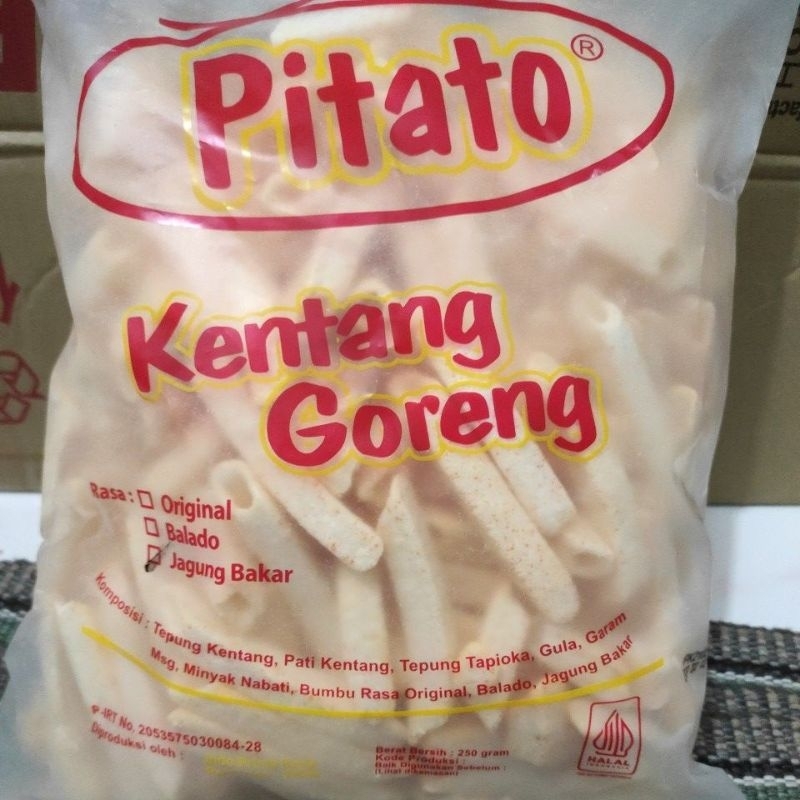 

snack jajan kentang goreng pitato rasa jagung bakar