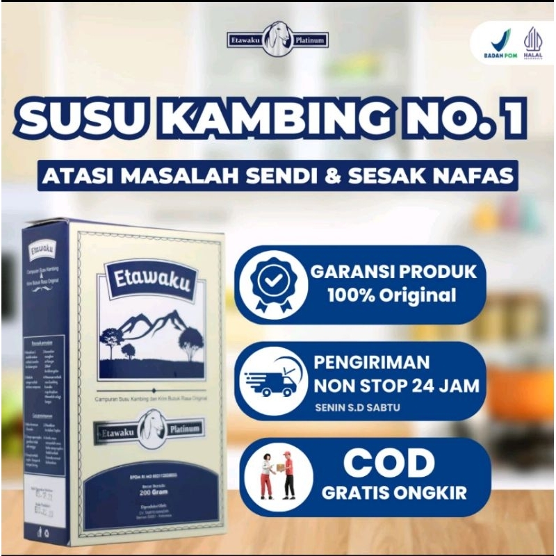 

Etawaku Platinum Susu Kambing Etawa Untuk Nyeri Tulang Sendi dan Sesak