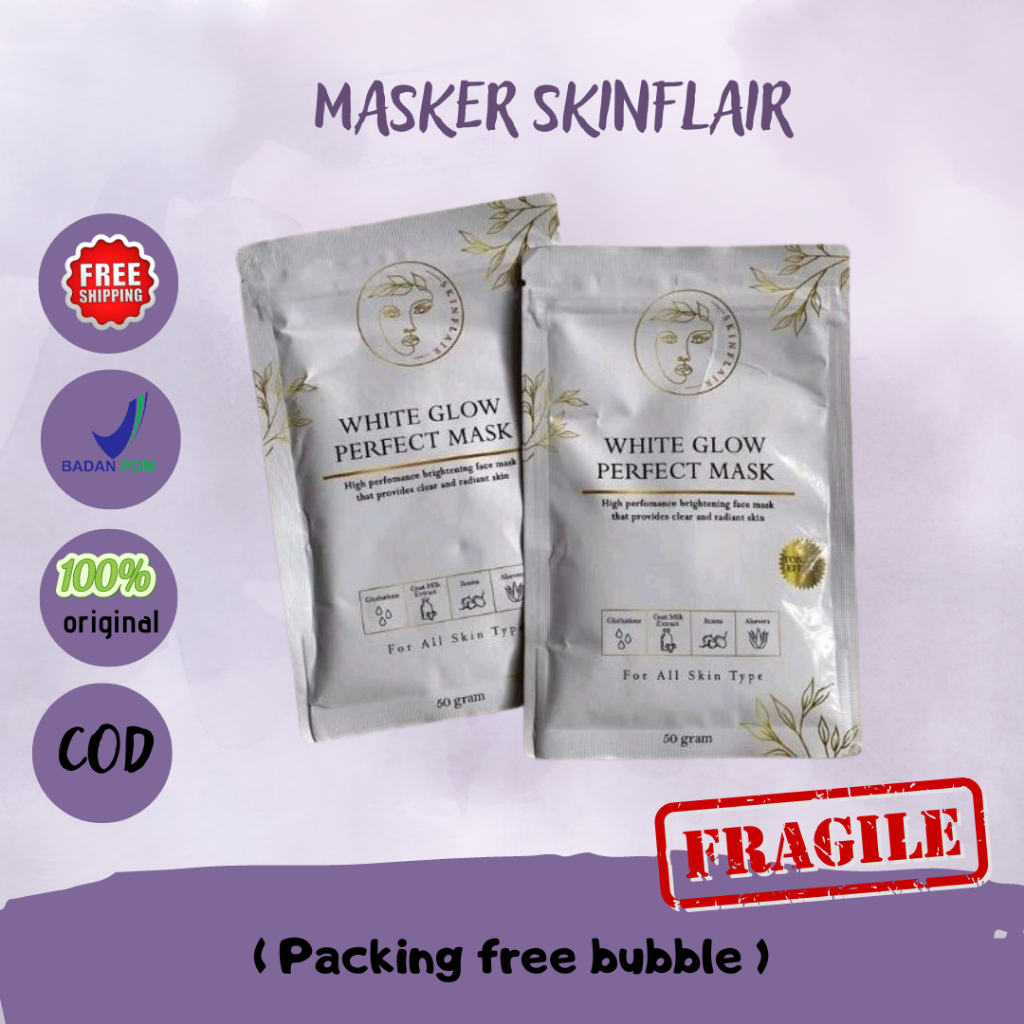 READY SKINFLAIR WHITE GLOW PERFECT MASK POWDER Skinflair Mask White Glow Perfect Masker Ori | ORIGIN