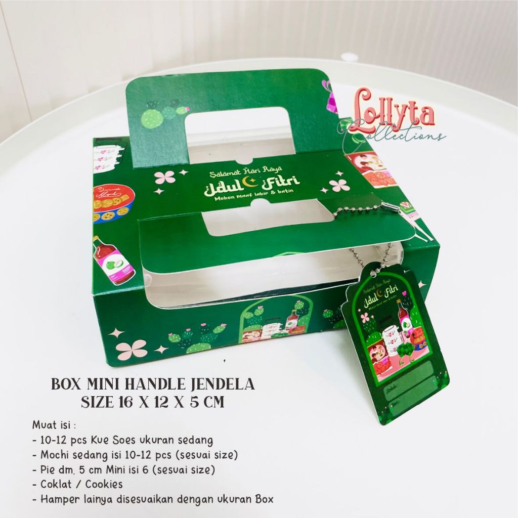 

Box Mini handle 16 x 12 x 5 cm Tema EID Mubarak Tema Kuker Idulfitri