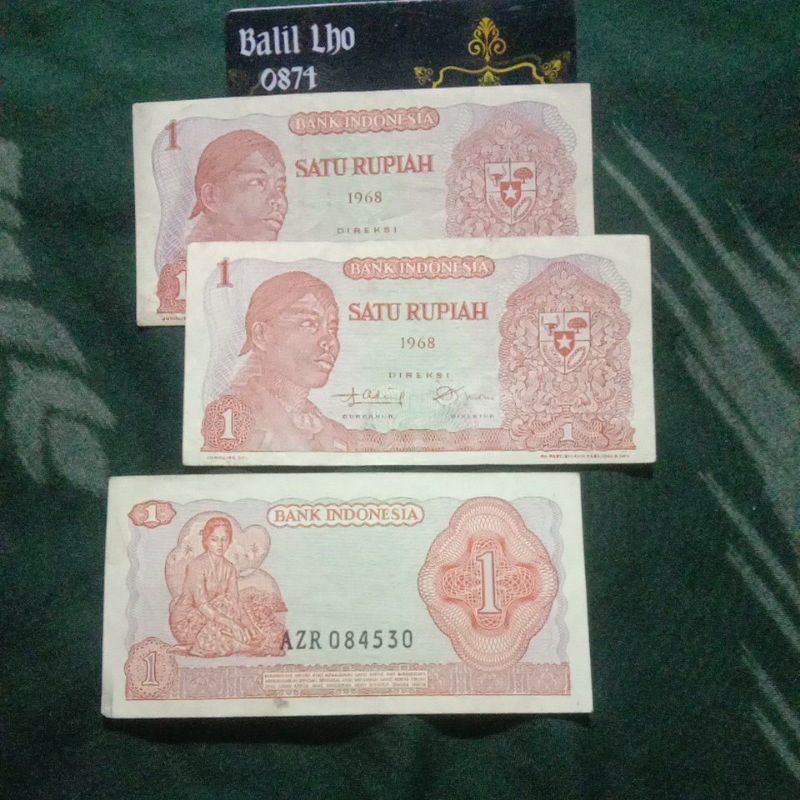 1 rupiah soedirman tahun 1968 Asli very fine bagus