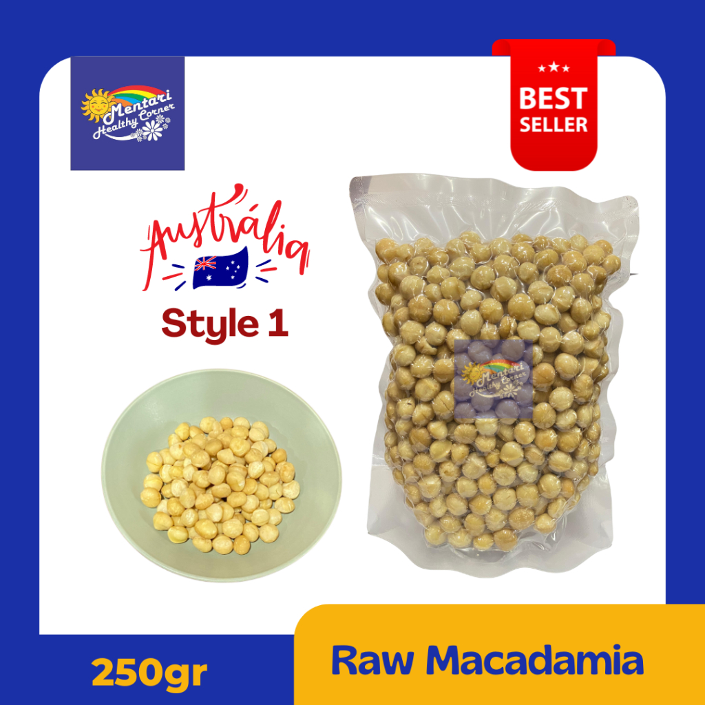 

Raw Macadamia S1- 250gr / Kacang Macadamia Mentah Style 1, 250gram