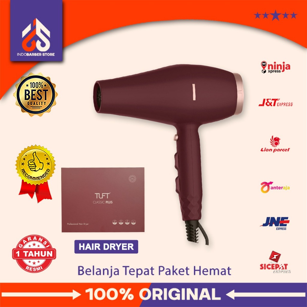 TUFT V2 Classic Hairdryer Alat Pengering Rambut Barbershop Salon Profesional 1000 Watt