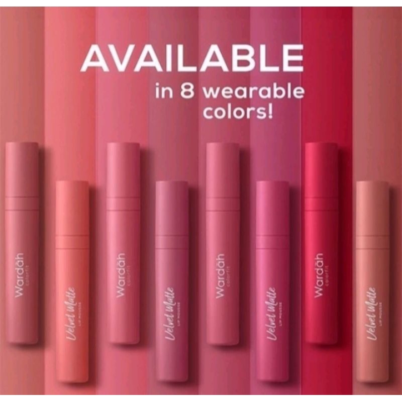 WARDAH Velvet Lip Cream - WARDAH Colorfit Velvet Matte Lip Mousse 4g - Lipcream Lip Mouse Lipstick L