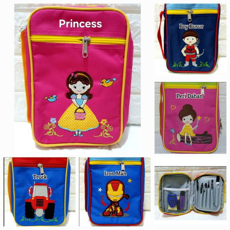 

ART CASE KOMBINASI BORDIR Kotak Pensil karakter Anak PENCIL CASE STATIONERY BAG