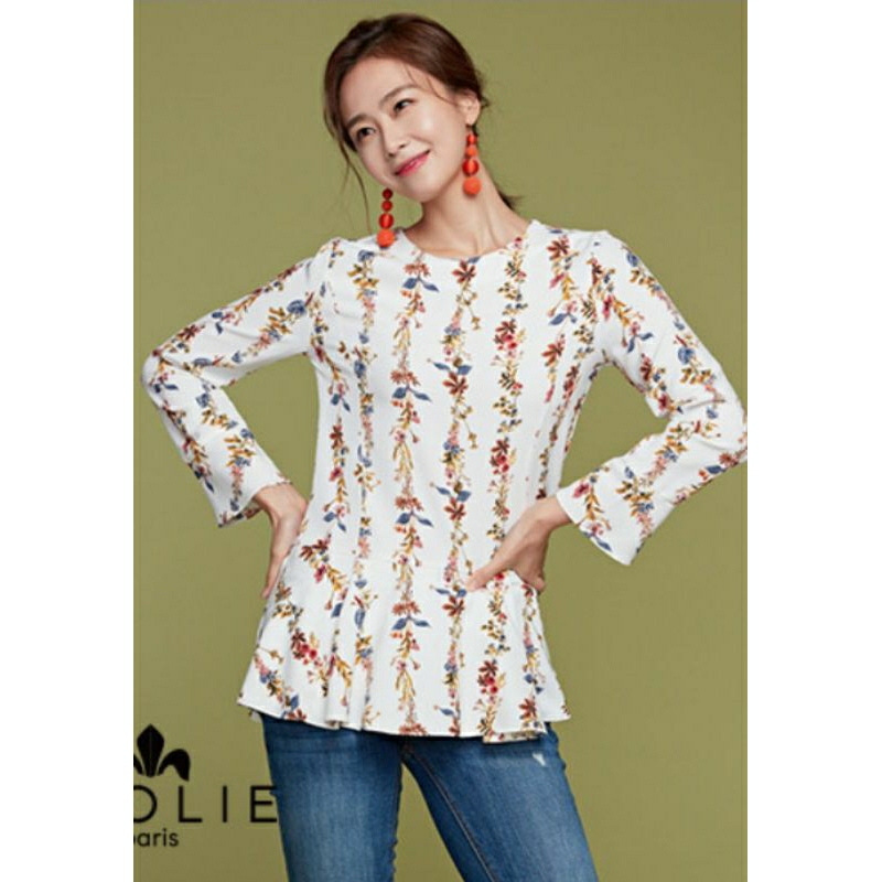 BLOUSE BUNGA VINTAGE PEPLUM BRANDED KOREA