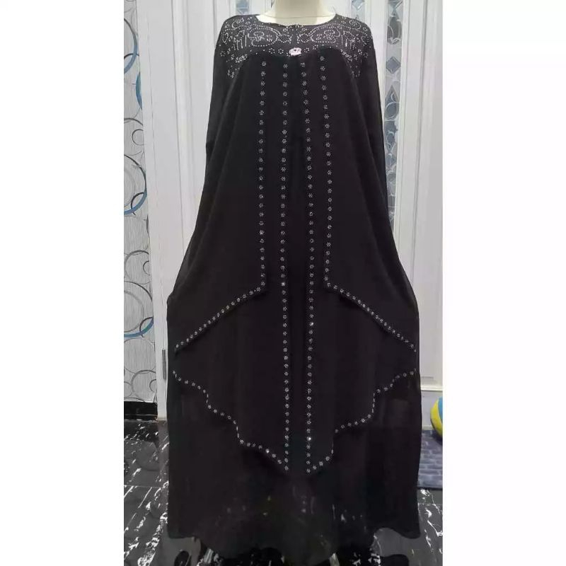 ABAYA HITAM  SIMPLE ELEGANT SWAROSKI