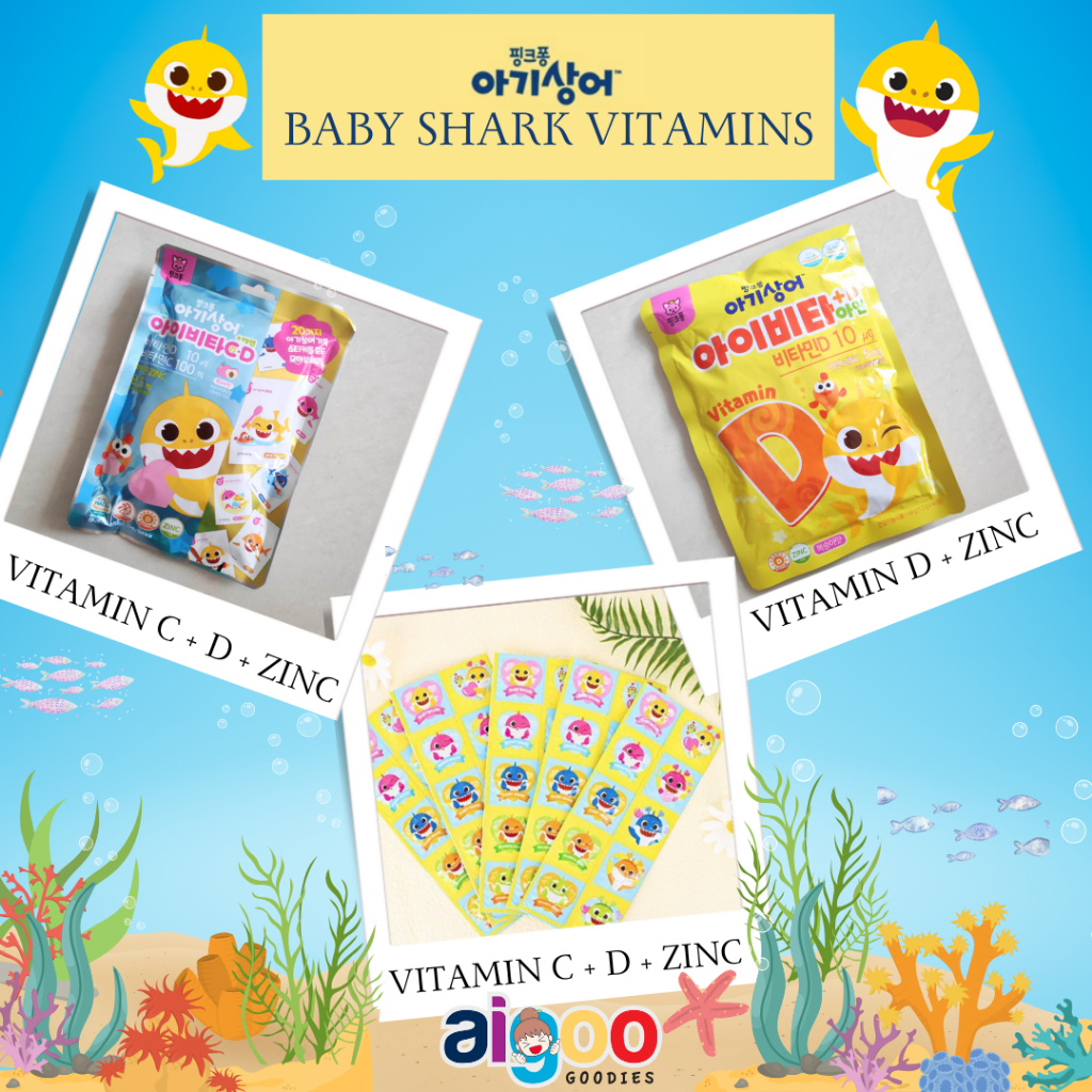 BABY SHARK MULTIVITAMINS / VITAMIN C , VITAMIN D , VITAMIN ZINC FOR KIDS - VITAMIN SUPLEMEN ANAK -  