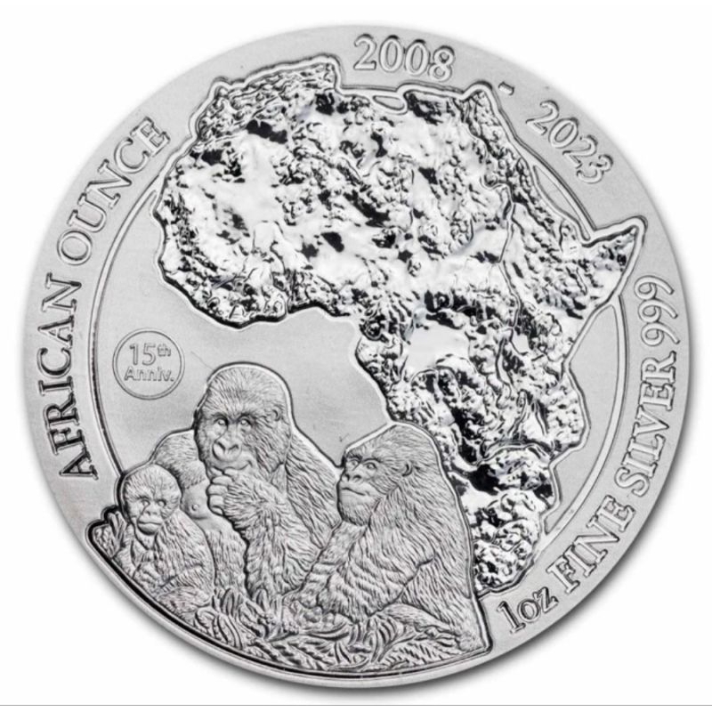 Perak Silver Coin Rwanda Gorilla 2023 1 oz